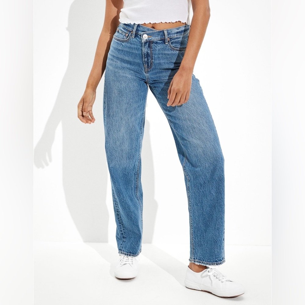 AE crossover baggy mom jean (size 6, short)